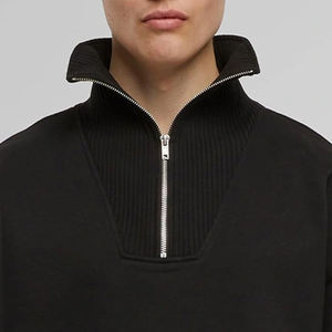 Stand <b>Zip</b> Collar Custom Logo Design <b>Sweatshirt</b> Wholesale Rate Breathable Material 2026 With <b>Full</b> Sleeve For Men With OEM Service - Product Image 2