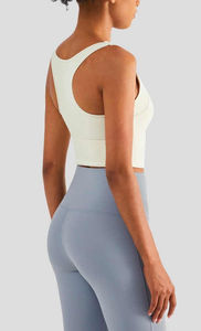 Women's <b>High</b> Neck Sports Fitness Bra Shockproof Gym Yoga Bra <b>Top</b> Fixed Pads for Workout Running Training Hot Sale One Piece Wear - Product Image 2