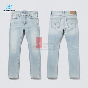 Jean de travail pour homme style charpentier, coupe slim droite, en denim sergé épais 400 GSM, personnalisable - Product Image 1
