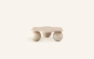 Mesa de Centro Moderna de Piedra Travertino con Base Escultural, Diseño Lujoso y Duradero que Eleva los Espacios con Estilo Artístico - Product Image 4