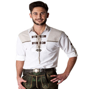 2022 tradicional alemán bávaro Oktoberfest Camisa de algodón de manga larga para Hombres estilo OEM transpirable para primavera - Product Image 2