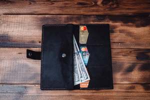 Mode en cuir véritable Vintage Long Slim portefeuille pour les femmes avec fermeture ouverte boucle porte-clés Logo personnalisé emballage LBW-0239 - Product Image 2