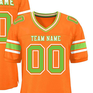 Maillots de football américain respirants sur mesure de qualité supérieure, taille personnalisée, faible MOQ, nouvelle arrivée, haute qualité, 100% polyester, personnalisés - Product Image 2