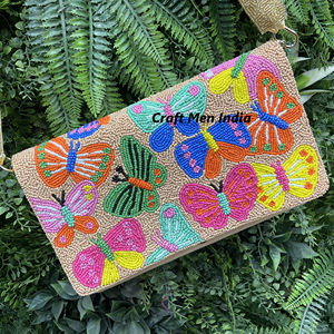 Femmes Style bohème bandoulière toile perlée sac de messager à la main pochette été plage soirée Shopping en gros inde croix - Product Image 1