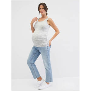 Confortable côté froncé encolure dégagée maternité débardeur extensible respirant grossesse chemise réglable côté rassemblement croissance - Product Image 5