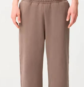 Pantalons de survêtement pour hommes en toile décontractée de haute qualité, poids lourd, avec poches, logo personnalisé, pantalons de jogging 100% coton, vente en gros FOB - Product Image 3