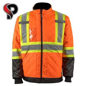 PPE เสื้อแจ็กเก็ตกันน้ำเคลือบฟลูออเรสเซนต์ PU สำหรับผู้ชายเสื้อคลุมกันฝนสะท้อนแสง - Product Image 4