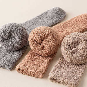Warm indoor furry <b>socks</b> extra thick snowflake <b>thermal</b> <b>slippers</b> crew size anti-slip furry <b>socks</b> - Product Image 4