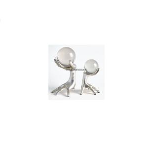 สินค้ามาใหม่สีเงินขัดเงาอลูมิเนียมที่ถือลูกบอลสำหรับตกแต่งบ้านดีไซน์เนอร์ - Product Image 1