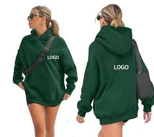 Nueva llegada Streetwear 2025 sudaderas de algodón Drop Shoulder Pullover Sporty Plain Soft sudaderas con capucha de las mujeres - Product Image 3