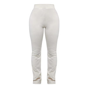 ชุดกีฬาผ้าคอตตอนผ้าฟลีซของผู้หญิงชุดวอร์มแขนยาวกางเกงขาบานคอปกสีพื้นสินค้าใหม่100% - Product Image 6