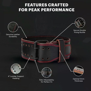 เข็มขัดหนังวัวระบายอากาศกันลื่นที่เหนือกว่าสำหรับเล่นยิมเข็มขัดพยุงหลังแบบสองด้านออกแบบโลโก้ได้ตามต้องการสำหรับยกน้ำหนักฟิตเนส - Product Image 5