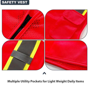 High Visibility <b>Reflective</b> Safety <b>vest</b> Custom Color Traffic Waistcoat Construction Work Standard Safety Running <b>Vest</b> - Product Image 5