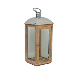 Lanterne en rotin bambou écologique de conception décorative faite à la main avec le verre pour la décoration de jardin à la maison - Product Image 5