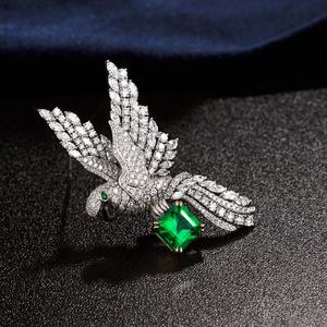 Broche coupe émeraude exquise Leb diamant cultivé multi-usages 925 pendentif en argent pour les femmes cadeau d'anniversaire parfait pour elle - Product Image 5