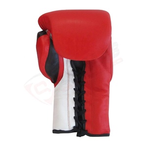 Vente en gros de gants personnalisés sac de combat avec logo couleur rouge équipement d'entraînement de karaté gants en cuir de vachette pour arts martiaux MMA - Product Image 2
