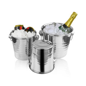 Fabricant de seaux à glace modernes et élégants en acier inoxydable Design fantaisie personnalisé Seau à glace en métal champagne fini cuivre - Product Image 6