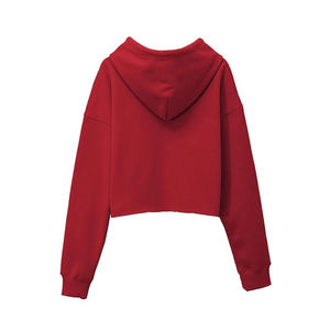 Sweats à capuche courts pour femmes manches longues polaire haut court sweat avec capuche 3D broderie stonewashed Streetwear automne - Product Image 2