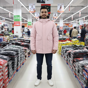 Manteau à capuche chaud et décontracté pour hommes, sweat-shirt en polaire épais avec fermeture à glissière, veste doublée Sherpa à logo brodé - Product Image 2