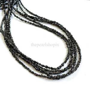 Cuentas de Diamante Negro Sin Cortar, Lisas y Crudas, de 4x3-6x4 mm, Cuentas de Diamante Naturales Libres de Conflictos, 16 Pulgadas, para la Fabricación de Joyas, Venta al por Mayor - Product Image 3