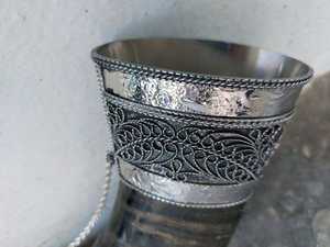 Corne à boire viking naturelle de qualité indienne, artisanale, écologique, de luxe, design haut de gamme, objet décoratif, artisanat naturel, Marco - Product Image 4