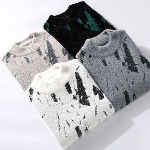 Vente en gros de pulls à col roulé en laine vintage surdimensionnés pour hommes 2024 pulls en coton chaud d'hiver respirant décontracté tricoté Design - Product Image 5