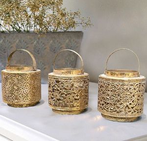 Vintage Iron Hollow <b>Lantern</b> Metal <b>Candle</b> Holder Moroccan Decorative Candlestick Stand for Home Wedding Ramadan - Product Image 1