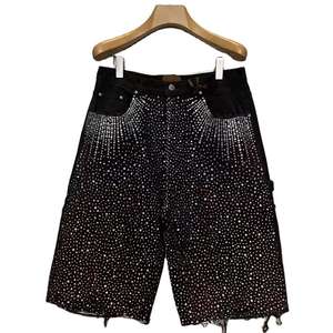 modern <b>men's</b> premium quality mid waist jeans <b>shorts</b> quick dry breathable solid pattern stylish casual wear wholesale hot selling - Product Image 1