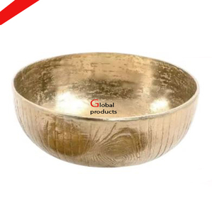 Ensaladera de metal con acabado plateado de diseño grabado y cuenco para servir frutas para restaurante y bar de hotel - Product Image 3