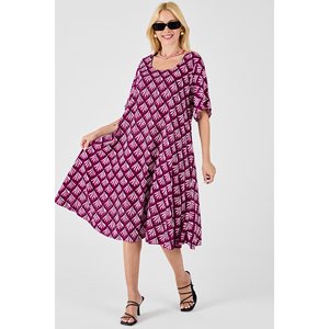 Abito Midi a fantasia per ragazzo con collo a U e maniche corte in tessuto a maglia confezione singola - Product Image 5