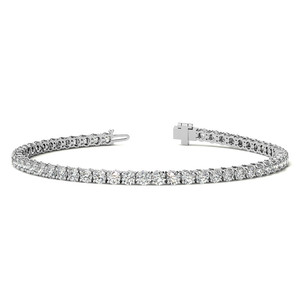 Bracelet tennis SHREYA DIAM en moissanite 4,2-5,2 carats, 4 griffes, 2,7 mm, taille brillant rond, argent 925 plaqué or rose, cadeau tendance - Product Image 2