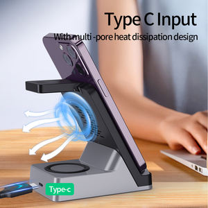 Cargador Inalámbrico Magnético Plegable 3 en 1 de 15W Máx. con Soporte para Teléfono Celular/Reloj/Auriculares - Product Image 3