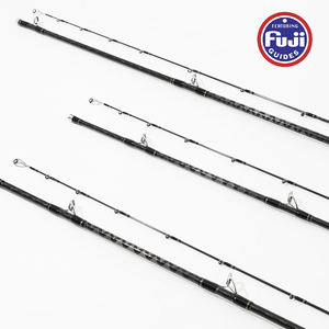 Canne à pêche à lancer de 1,9 m en fibre de carbone pleine, 2 sections, action rapide, pour la pêche en eau salée, la pêche au bar, la pêche au fond, porte-moulinet Fuji, guides, bateau - Product Image 5