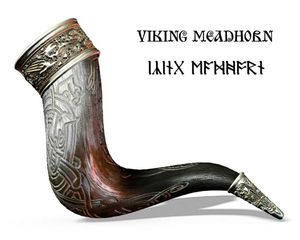Viking Nautical Style Drinking Horn Mug with Natural Polished Buffalo Horn and Metal Perfect for Gifts and Collectors - Product Image 5