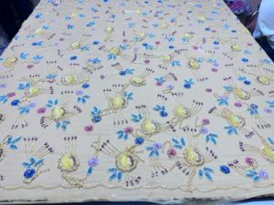 Tissu perlé 3D broderie perlée à la main filet de luxe pour vêtements antistatique fête Style cristal décoration plage - Product Image 3