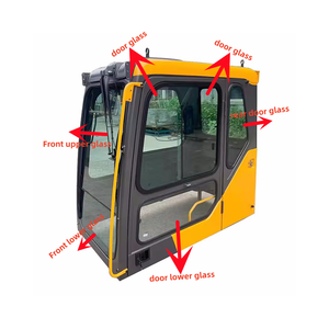 Vetro Temperato per Cabina di Escavatori <span class=keywords><strong>Komatsu</strong></span> PC60-8, PC120, PC130-7, PC200-11, PC210, PC240, Finestrino Anteriore e Vetro Porta - Product Image 3