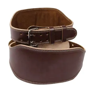 Professional Genuine Leather Weightlifting Belt Cow Hide Gym Belts with Steel Buckle Genuine Leather Belts from Pakistan