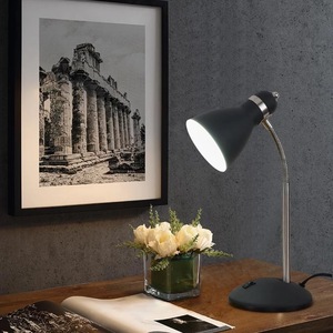 BEL AIR HOME-Lámpara de escritorio MEGARA 1xE27-Lámpara de escritorio de metal o mesita de noche-Altura de 40cm-Interruptor de encendido/apagado en la base (NEGRO) - Product Image 4