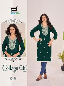 El rayón Kurti más demandado de Maruti Fashion con trabajo de bordado y corte lateral, ropa india y pakistaní - Product Image 4