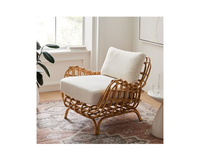 Chaise en rotin Savannah pour meubles d'extérieur chaises de patio lumière extérieure ensembles de jardin en osier de luxe chaise en rotin naturel à bras moderne