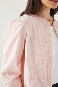 Women's Lightweight <b>Long</b> Sleeve Open Front Boho <b>Cardigan</b> Embroidered Cotton Jacket Breathable Dyed Floral Windproof Made India - Product Image 4