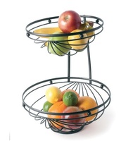 Elegante Aankomst Rechthoek Vorm Fruit En Groente Opbergmand In Zwart Ijzerdraad Voor Dagelijks Gebruik