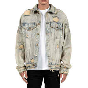 Chaqueta de Mezclilla de Lona para Hombre, Estilo Urbano con Capucha, Logotipo Frontal, Abrigo Cálido para Otoño - Product Image 5