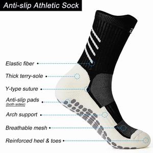 Customised Outdoor White Black Basketball Adult Slouch Designer Non-Slip Anti <b>Grip</b> Sneaker Soccer <b>Socks</b> Socked With <b>Grip</b> - Product Image 2