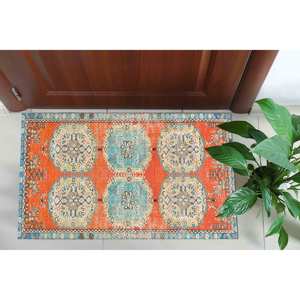 Printed <b>Rug</b>: Custom Moroccan Design <b>Thin</b> Decorative Entryway <b>Rug</b>,Nonwoven <b>Thin</b> <b>Rug</b> - Product Image 5