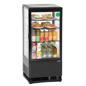 Mini vitrine réfrigérée noire 78L pour vin et boissons - Product Image 1