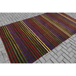 Tapis turc vintage, tapis Kilim 5,3x10 pieds, grand tapis patchwork rouge - Product Image 2