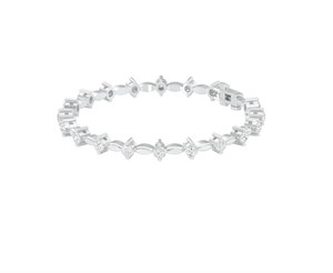 IGI Certified Lab Grown Round Cut Diamond Link Tennis Bracelet in 14K Yellow / White / Rose Gold - Product Image 3