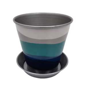 Wholesale Bulk Latest Design Luxury High Quality <b>Metal</b> Round <b>Planter</b> for Home Decor Table Top Indoor <b>Outdoor</b> - Product Image 2