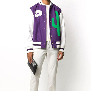 Flyingkick Enterprises Custom <b>Patchwork</b> Real Leather Sleeves Varsity <b>Jackets</b> Chenille Patches Embroidery Letterman HIGH Men - Product Image 3